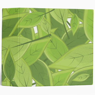 Green Leafs Pattern 3 Ring Binder