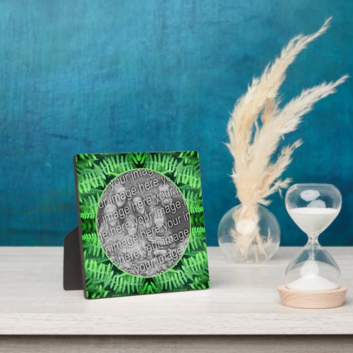 Green Leafy Ferns Create Your Own Photo     Plaque