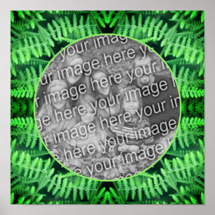 Green Leafy Ferns Frame Create Your Own Photo Poster