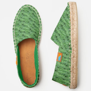 Green Leafy Ferns Nature Pattern Espadrilles