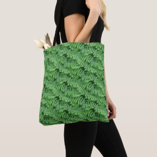 Green Leafy Ferns Nature Pattern   Tote Bag