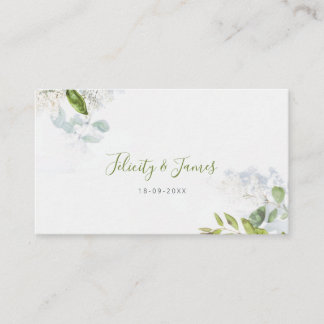 Green Leafy Floral Wedding Enclosure Card