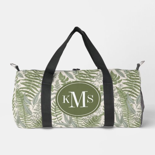 Green Leafy Garden Floral Pattern Duffle Bag