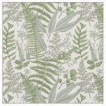 Green Leafy Garden Floral Pattern Fabric