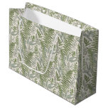 Green Leafy Garden Floral Pattern Large Gift Bag