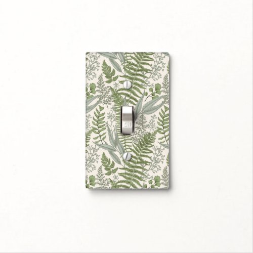 Green Leafy Garden Floral Pattern Light Switch Cover