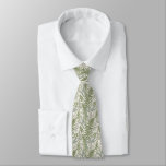 Green Leafy Garden Floral Pattern Neck Tie