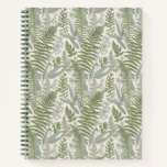 Green Leafy Garden Floral Pattern Notebook