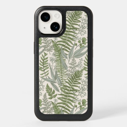 Green Leafy Garden Floral Pattern OtterBox iPhone 14 Case