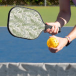 Green Leafy Garden Floral Pattern Pickleball Paddle