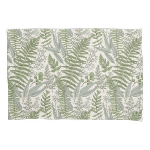 Green Leafy Garden Floral Pattern Pillow Case