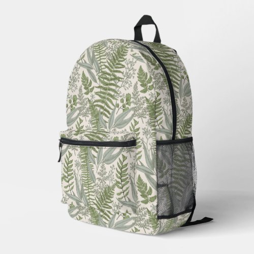 Green Leafy Garden Floral Pattern Printed Backpack