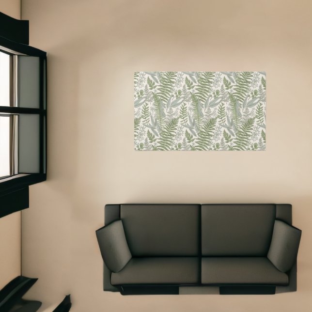 Green Leafy Garden Floral Pattern Rug (Insitu (Indoor 1))