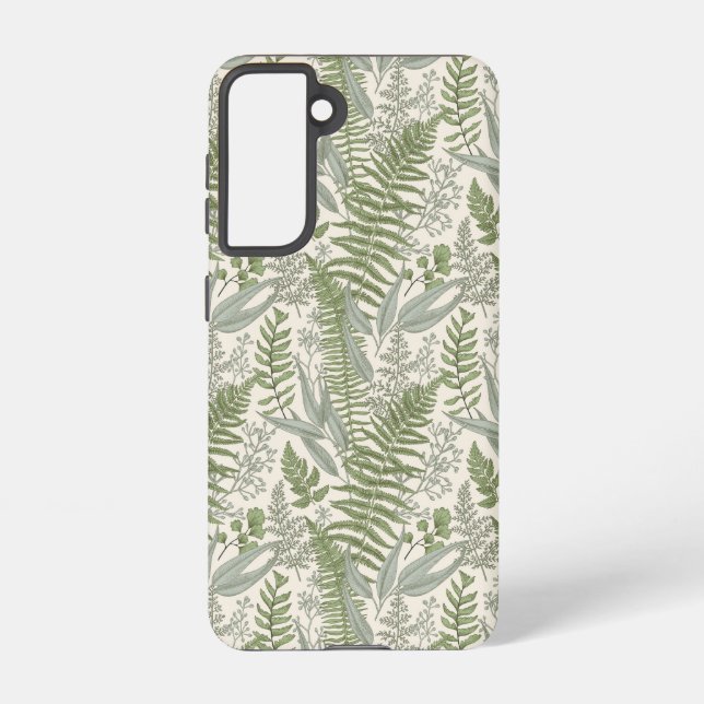 Green Leafy Garden Floral Pattern Samsung Galaxy Case (Back)