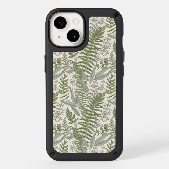 Green Leafy Garden Floral Pattern Speck iPhone Case (Front)