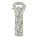 Green Leafy Garden Floral Pattern Wine Bag