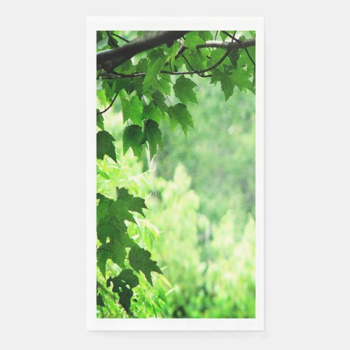 Green Leafy Pattern Paper Guest Towel