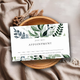 Green Leafy Tropical Foliage Fern Appointment Business Card