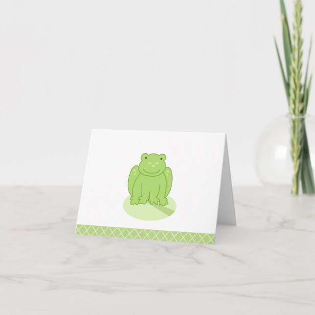 Green Leap Frog Customized Note Card (Front)