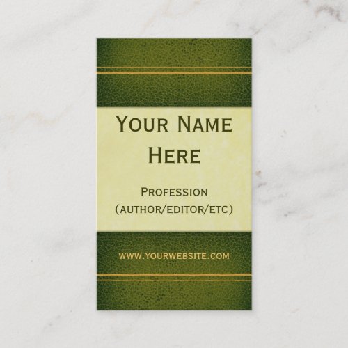 Green Leather Book Business Card