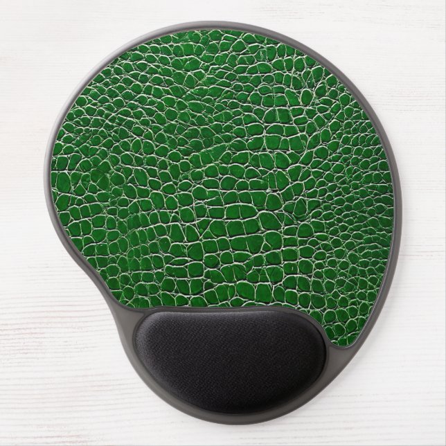 💚 Green Leather Desk Calm Modern Office 💚 Gel Mouse Pad (Front)