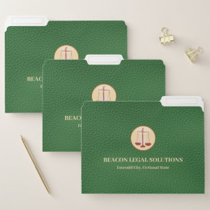 Green Leather Legal File Folder