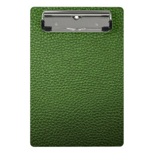 Green leather mini clipboard