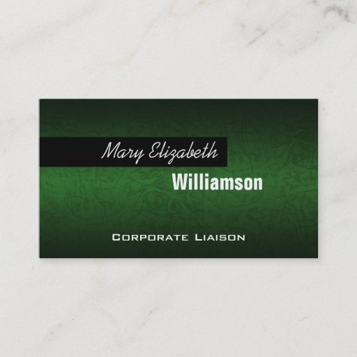Customizable Green Leather Modern Professional Business Cards