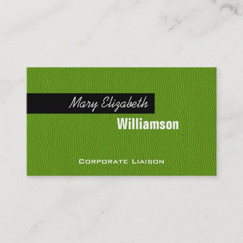 Green Leather Modern Professional Business Cards
