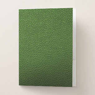 Green leather pocket folder