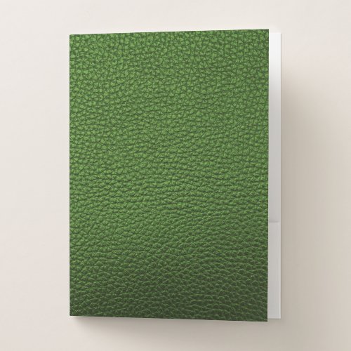 Green leather  pocket folder