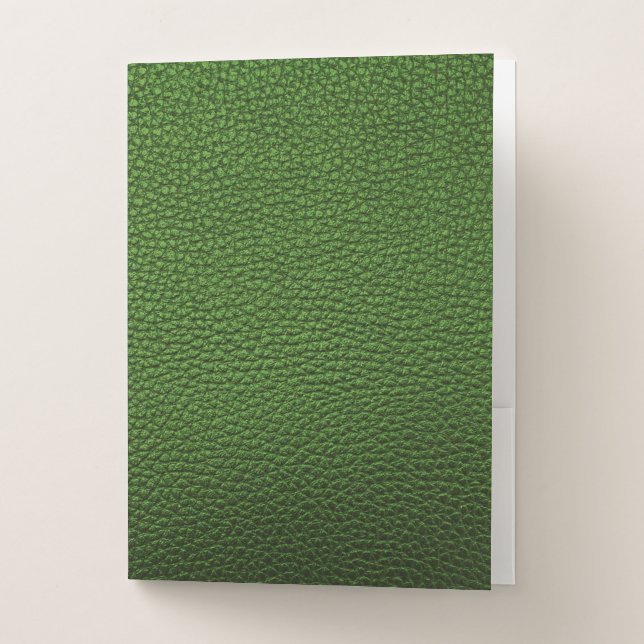 Green leather  pocket folder (Front)
