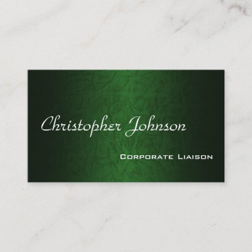 Green Leather Professional Standard Business Card