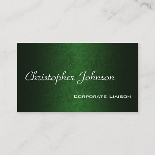 Customizable Green Leather Professional Standard Business Card