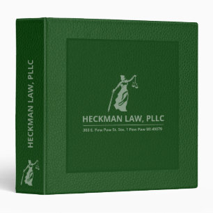 Green Leather Texture Soft Green Justice Scale 3 Ring Binder