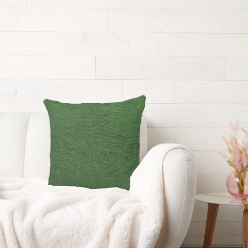 Green Leather Throw Pillow