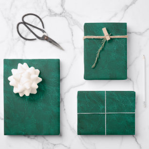 Green Leather Wrapping Paper Sheets