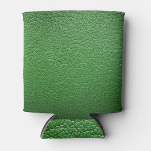 Green Leatherette: Textured Background. Can Cooler