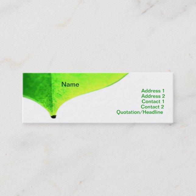 Green Leave Business Card (Front)