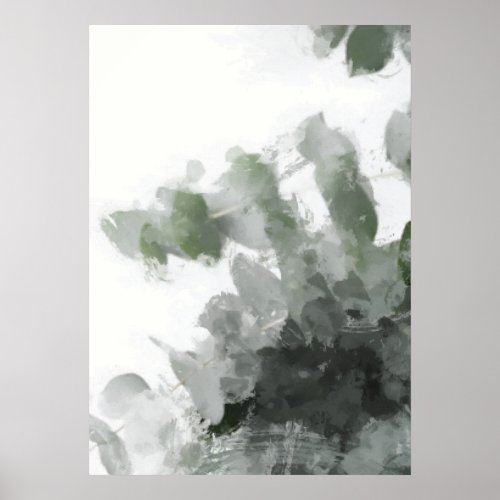 Green Leaves Abstract Print