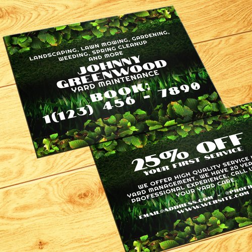 Green leaves and grass faux texture flyer