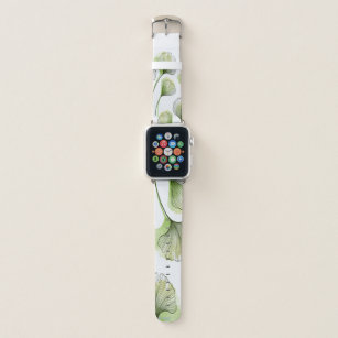 Green leaves apple watch band