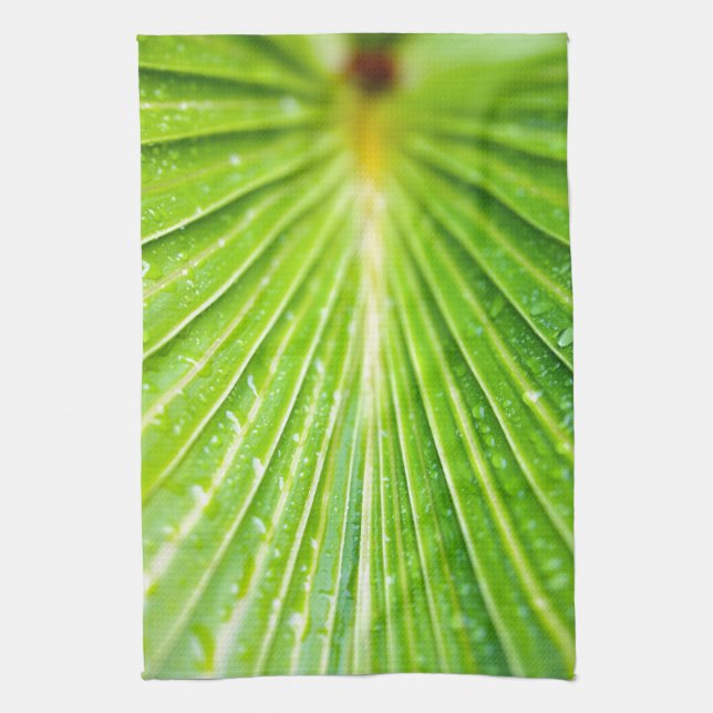 Green leaves background towel (Vertical)