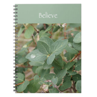 Green Leaves Believe Spiral Photo Notebook