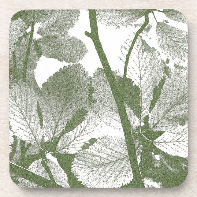 GREEN LEAVES BEVERAGE COASTER (Front)