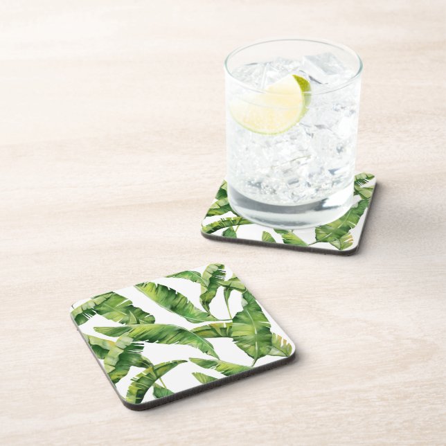Green leaves beverage coaster (Right Side)