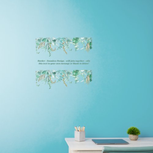 Green Leaves Border Seamless Add Text 24 Wall Decal
