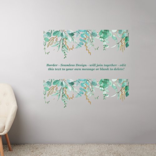 Green Leaves Border Seamless Add Text 50 Wall Decal