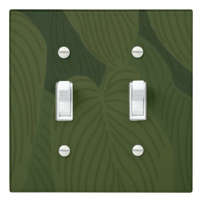 Green Leaves Botanical Nature Green Leaves Light Switch Cover (In Situ)