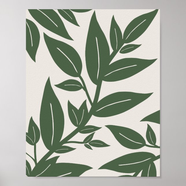 Green Leaves Botanical Poster (Front)